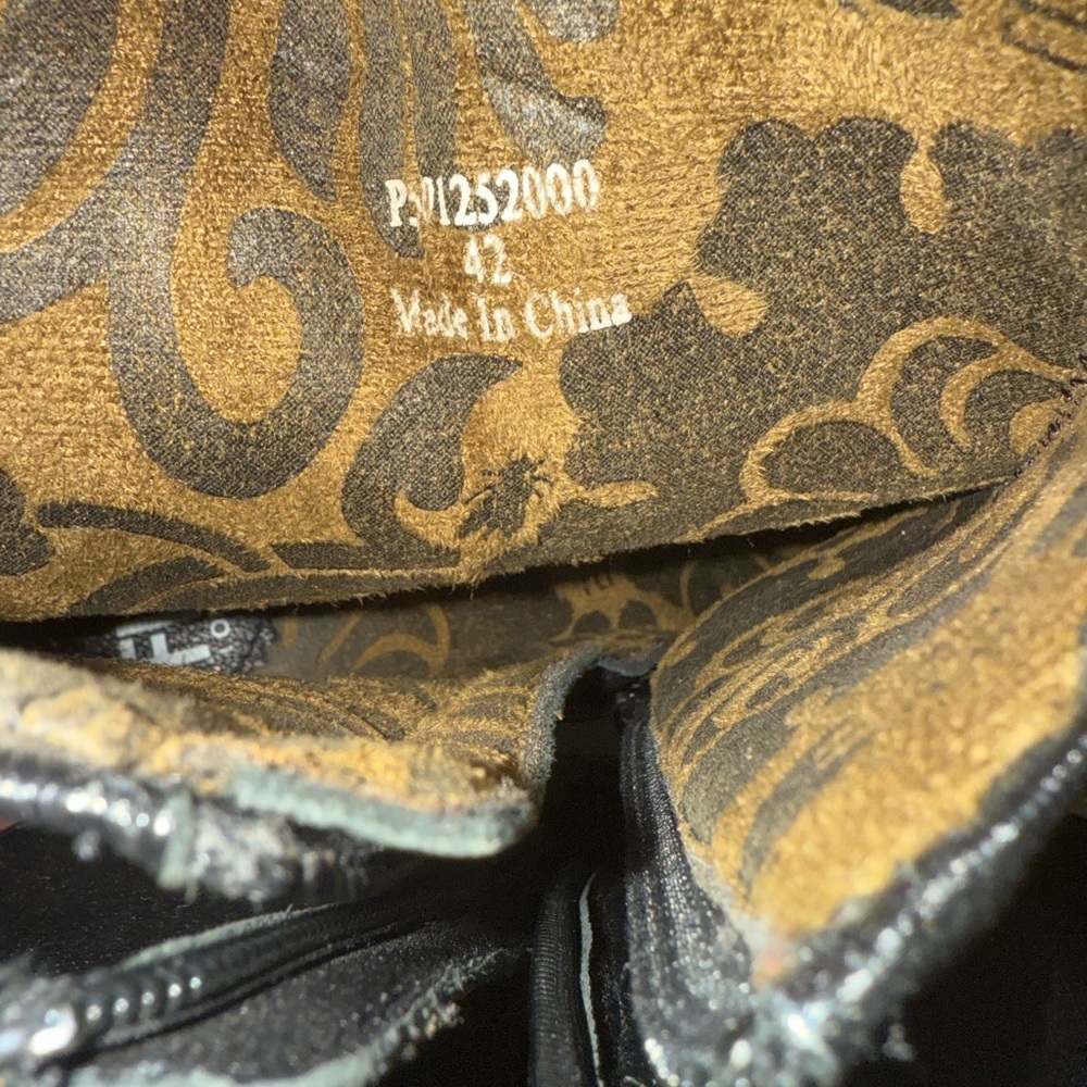 Fly London Black Wedge Boots with Snakeskin Detail - Picture 5 of 6